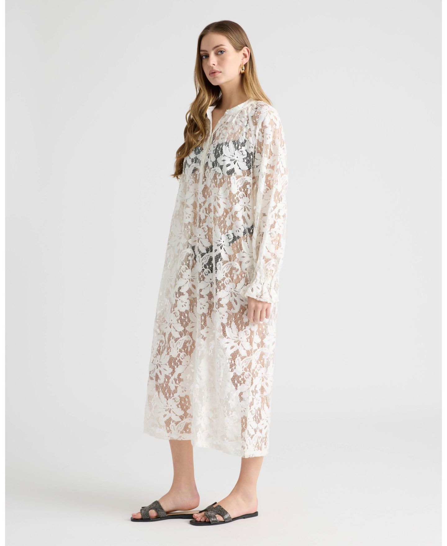Женское платье NVLT Long Shirt Dress with Raglan Sleeve, цвет: Красный — фото 3
