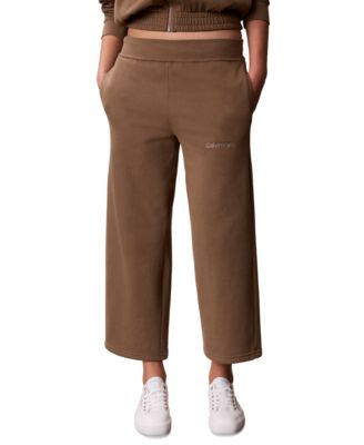 Women's Cropped Wide-Leg Sweatpants