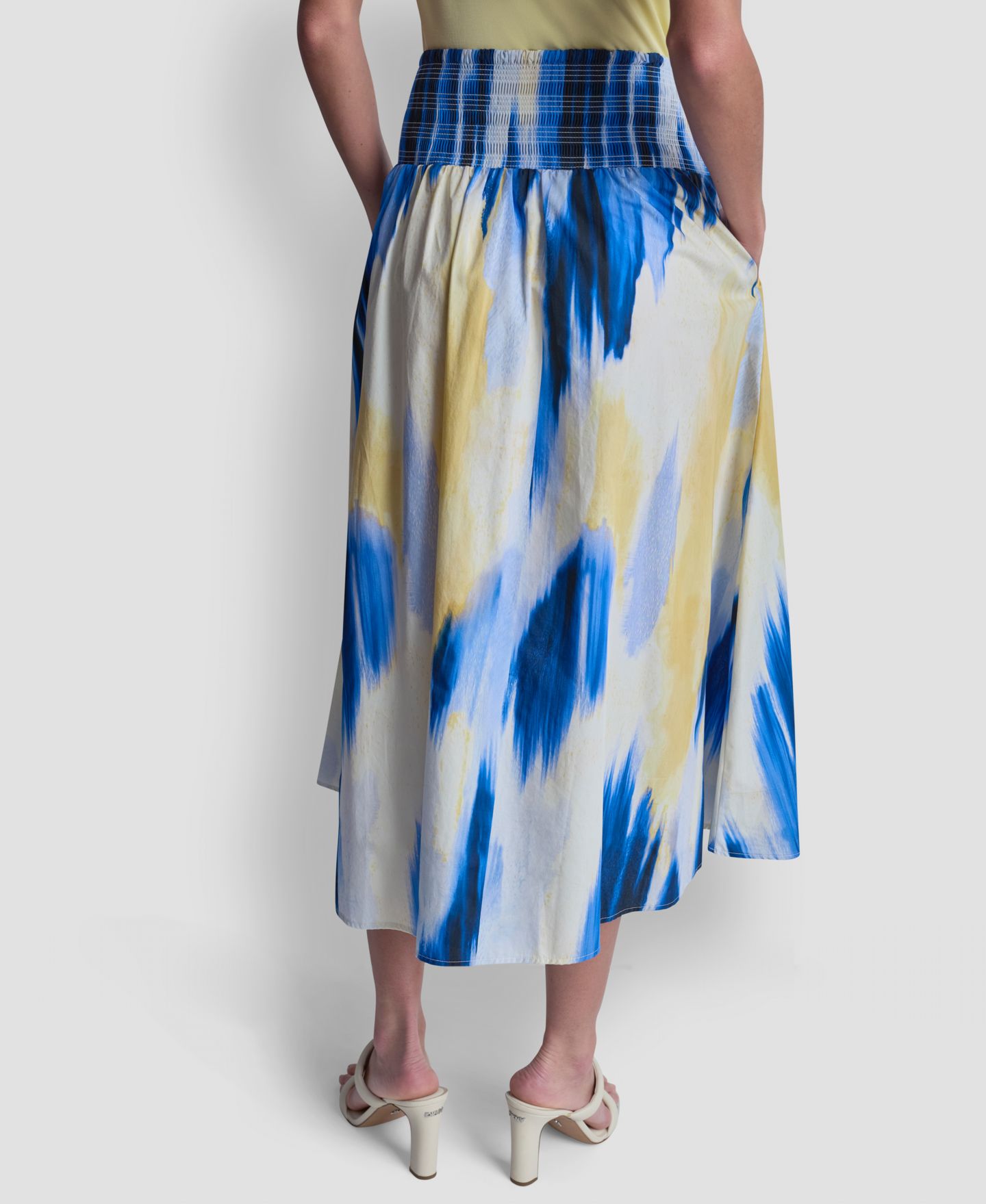 Женская юбка DKNY Abstract Geometric Print Midi, цвет: Sunlit Shoreline — фото 2