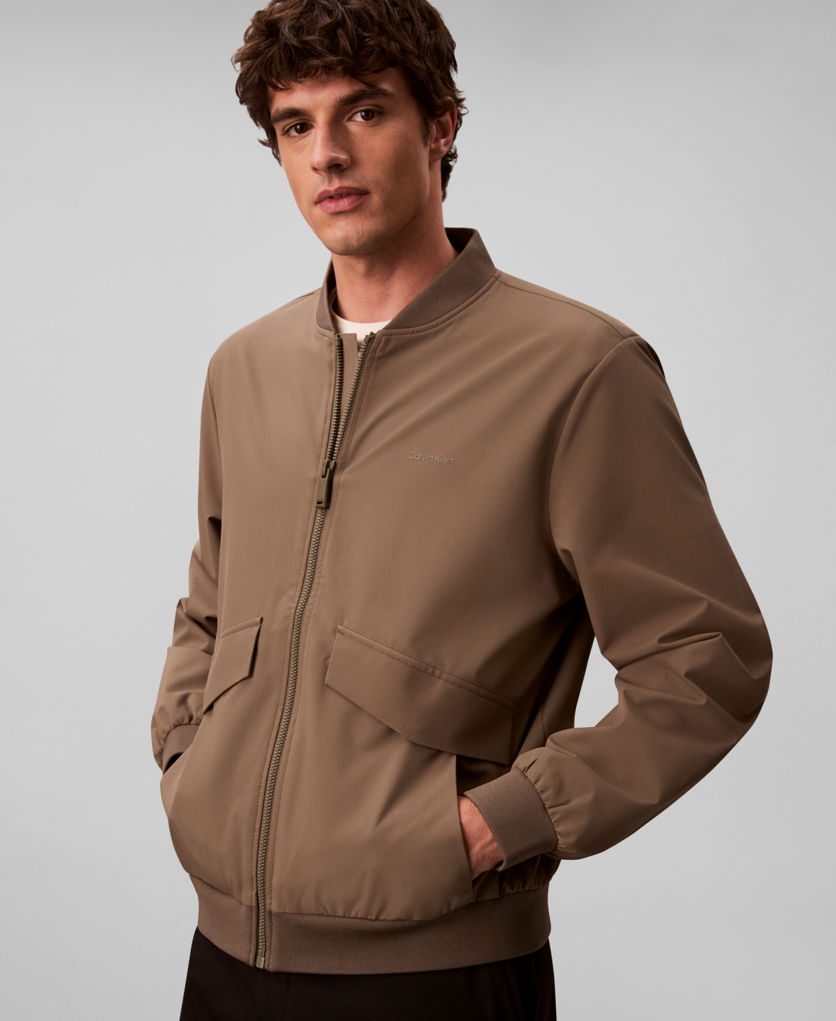 Calvin Klein Men's Soft Tech Classic-Fit Bomber Jacket