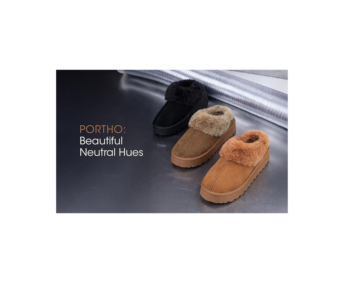 Женские балетки London Rag Portho Faux Fur Slip Flat, цвет: Бежевый / Хаки — фото 8