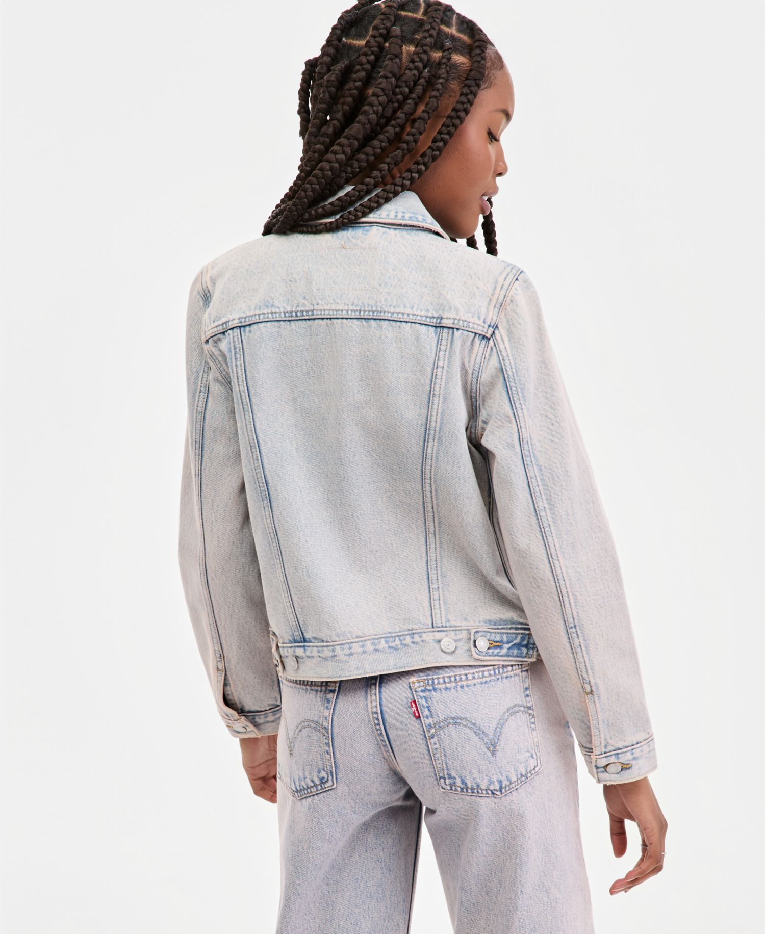 Plus Size Button-Down Original Denim Trucker Jacket