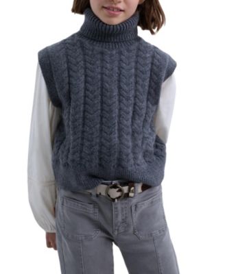 Big Girls New Pompom Vest Tricot