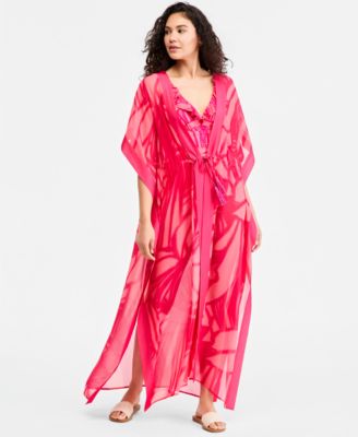 Women's Tie-Front Cover-Up Kaftan
