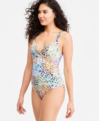 Women's Drape-Front Underwire One-Piece Swimsuit