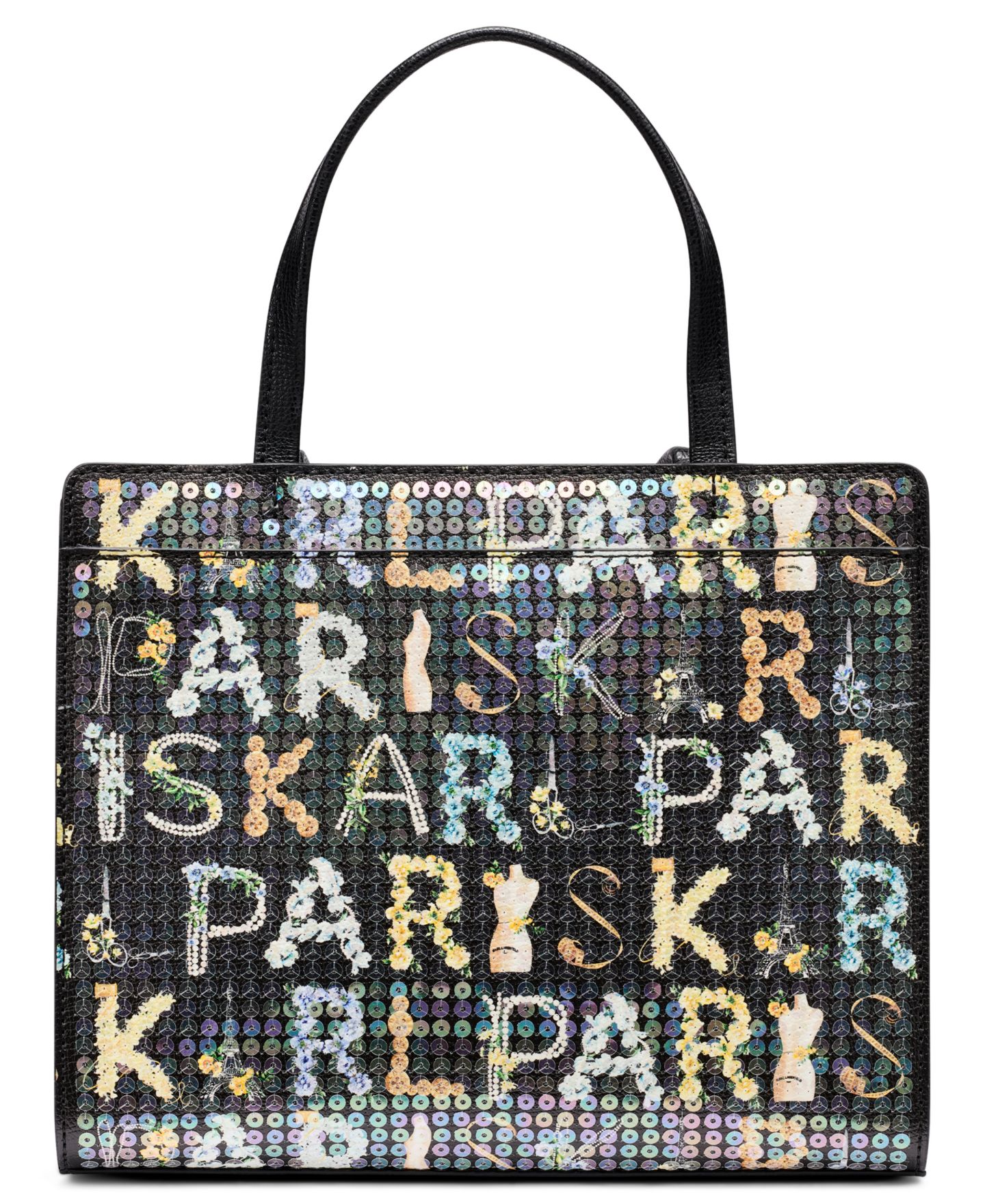 Женская сумка KARL LAGERFELD PARIS Maybelle Satchel, цвет: Чёрный разноцветный — фото 2