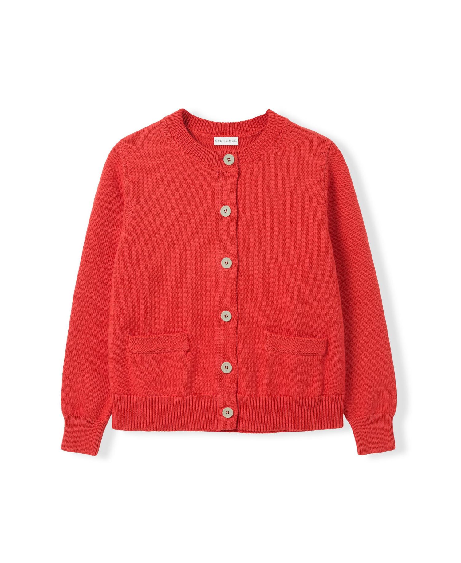 Women's Long Sleeve Cotton Crew Neck Cardigan