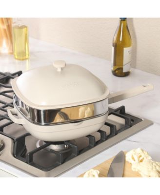 Northvale 5.3 Qt Ceramic Nonstick Saute Pan with Lid & Steamer Basket, Cast Aluminum, Induction Ready Base, Soft Touch Handle