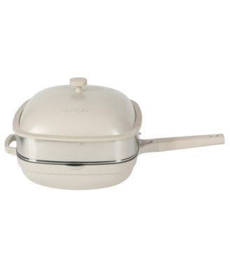 Northvale 5.3 Qt Ceramic Nonstick Saute Pan with Lid & Steamer Basket, Cast Aluminum, Induction Ready Base, Soft Touch Handle