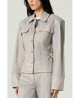 Women's Metallic Denim Jacket