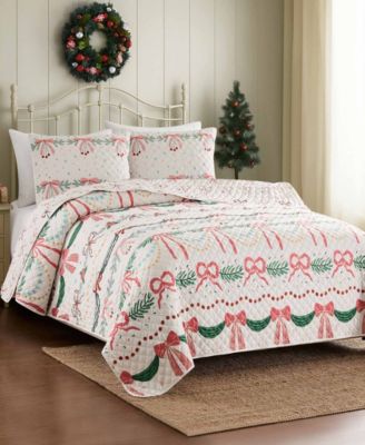 Bows Branches Reversible 2-Pc. Quilt Set, Twin