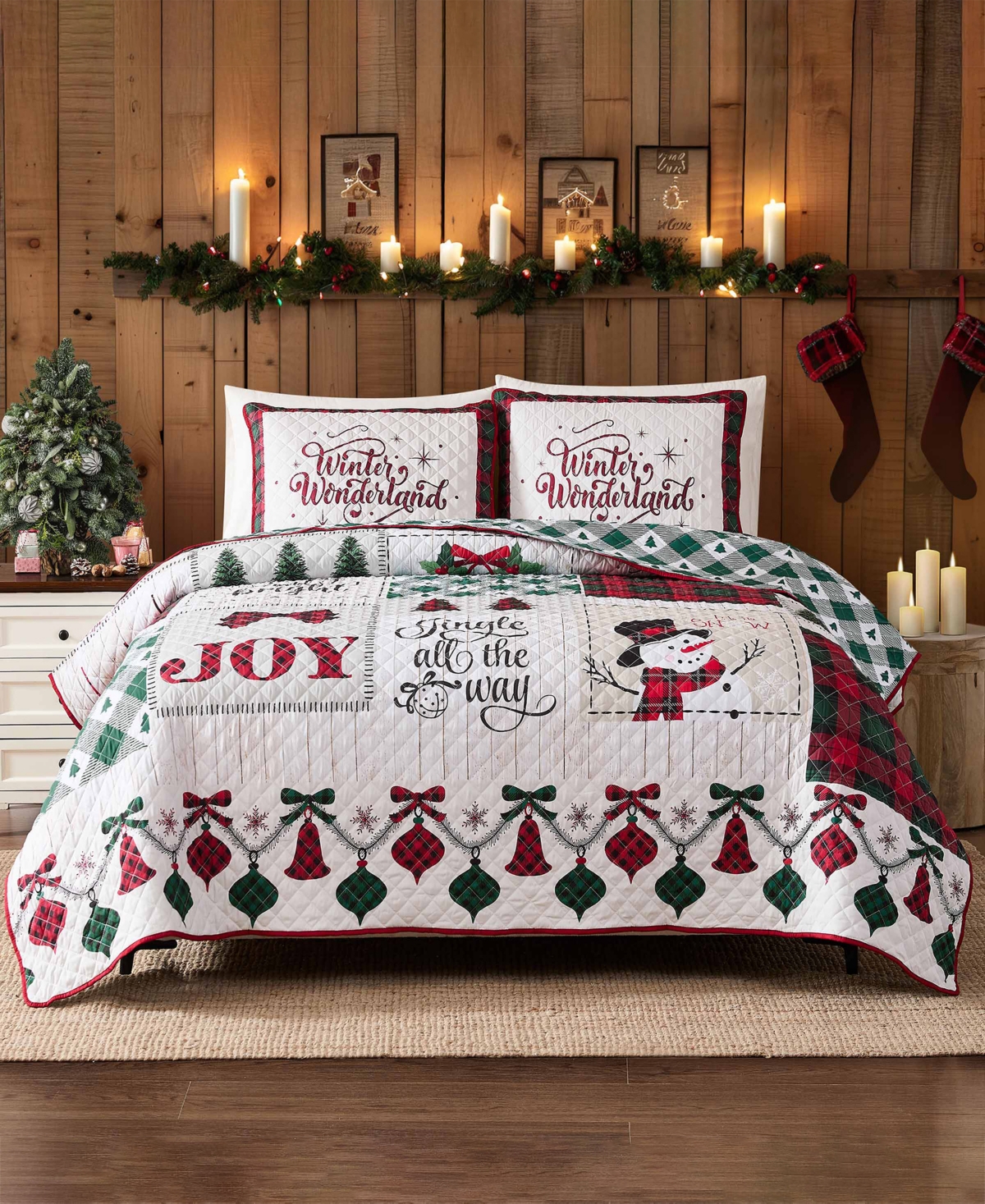Avanti Patchwork Plaid Reversible -Pc. Quilt Set