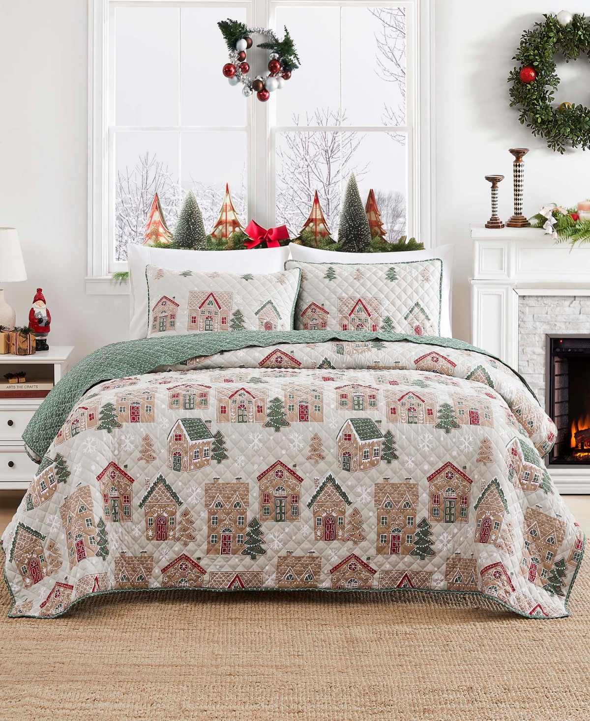 Avanti Gingerbread Reversible 3-Pc. Quilt Set