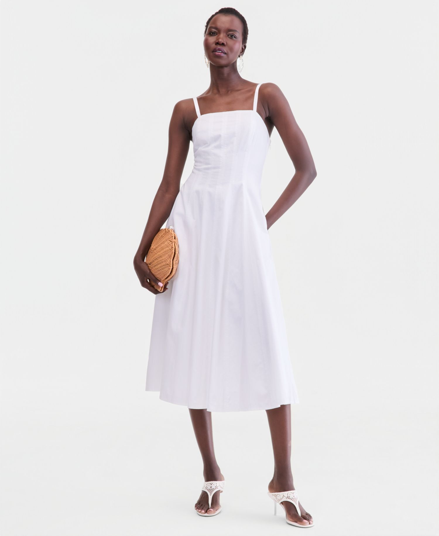 Women's Sleeveless Seamed Midi Dress