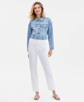 Women's Crystal-Embellished Straight-Leg Ankle Jeans