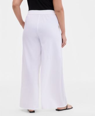Plus Size Pull-On Wide-Leg Pants