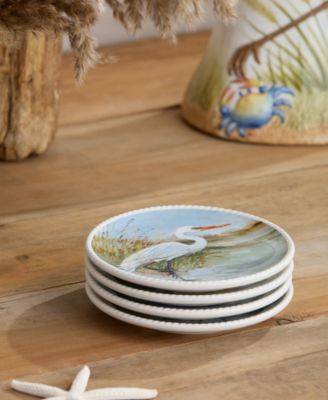 Coastal Birds Canape Plates, Set of 4