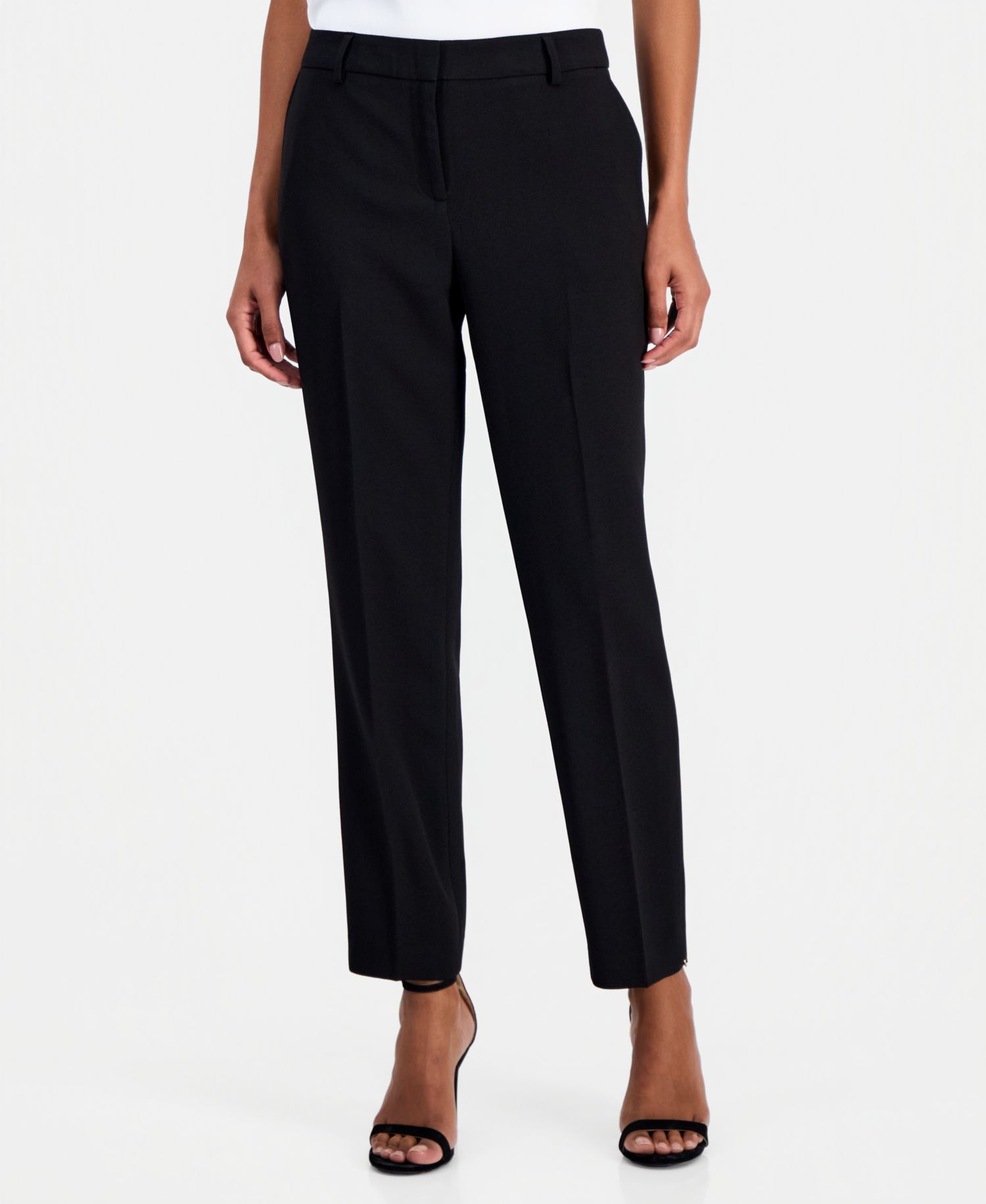 Women's Crepe Grace Mid-Rise Straight-Leg Ankle Pants