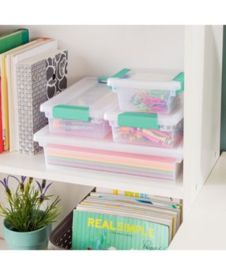 Small File Clip Box Clear Storage Containers w/ Lid (Open Box)(6 Pack)