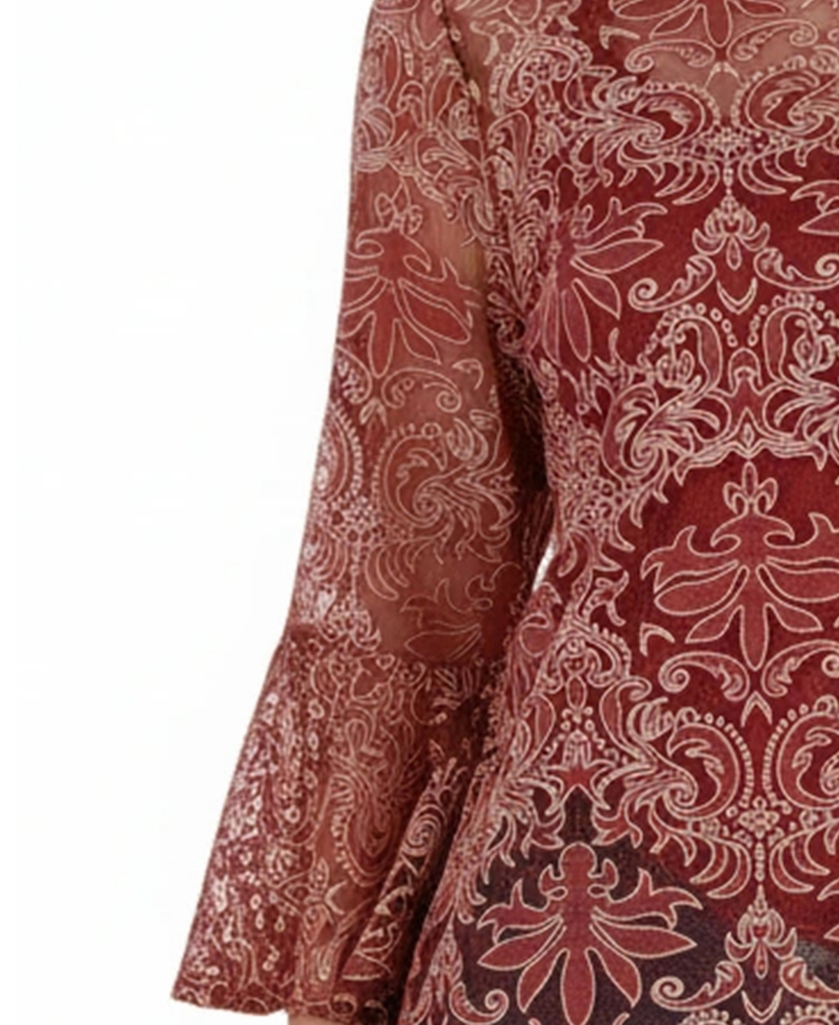 Women's Bell Sleeve Blouse and Solid Camisole