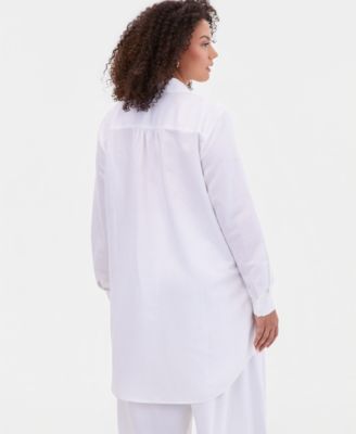 Plus Size Linen-Blend Tunic