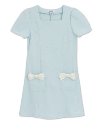 Girls' 7-16 Short-Sleeve Square Neck Dress