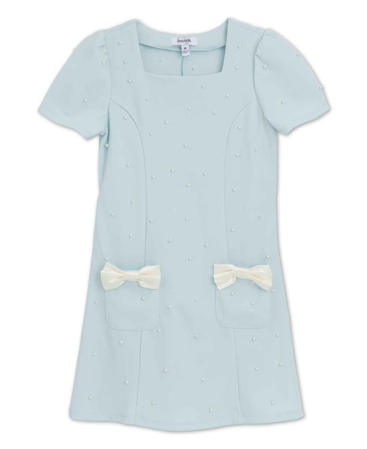 Speechless Girls' 7-16 Short-Sleeve Square Neck Dress