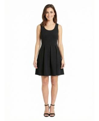 Petite Scoop Pleated Knee Length Dress