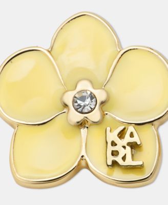 Glass Stone Orchid Stud Earrings