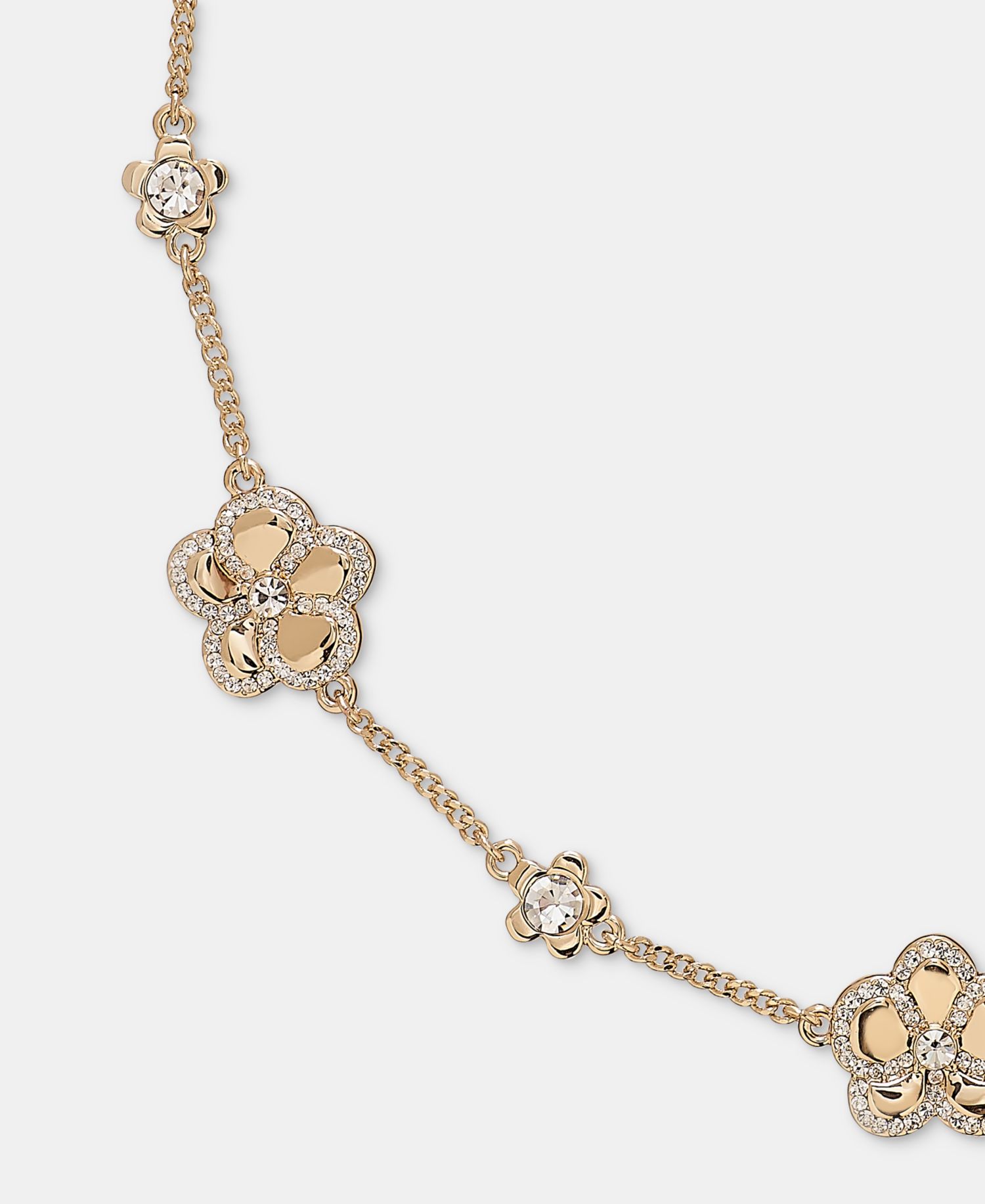 Gold-Tone Pav&eacute; Orchid Collar Necklace