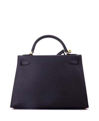 Kelly 32 Handbag Black Epsom with Gold Hardware