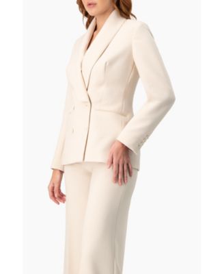 Women's Double-Breasted Blazer with Smooth Finish