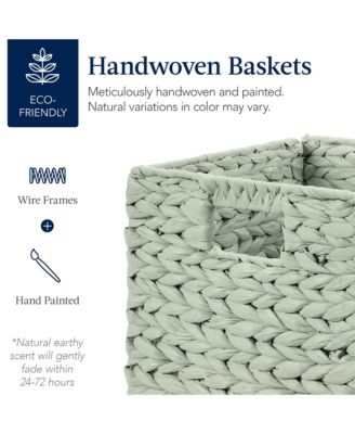 10.5x10.5in Hyacinth Storage Baskets, Set of 5 Multipurpose Collapsible Organizers