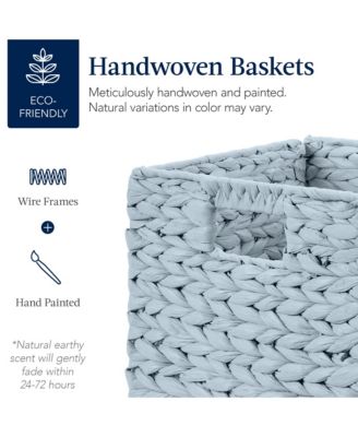 10.5x10.5in Hyacinth Storage Baskets, Set of 5 Multipurpose Collapsible Organizers