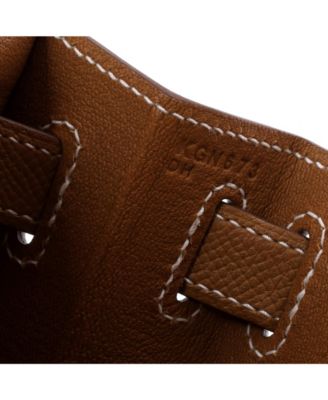Kelly 28 Handbag Brown Epsom with Palladium Hardware