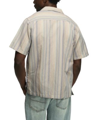 Men's Short-Sleeve Linen Camp-Collar Shirt