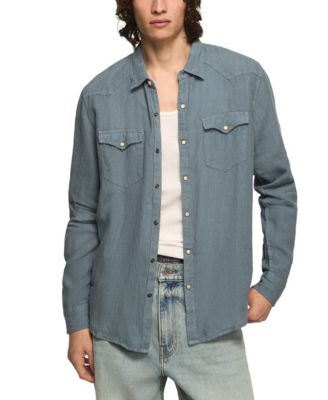 Men's Spread Collar Western Shirt