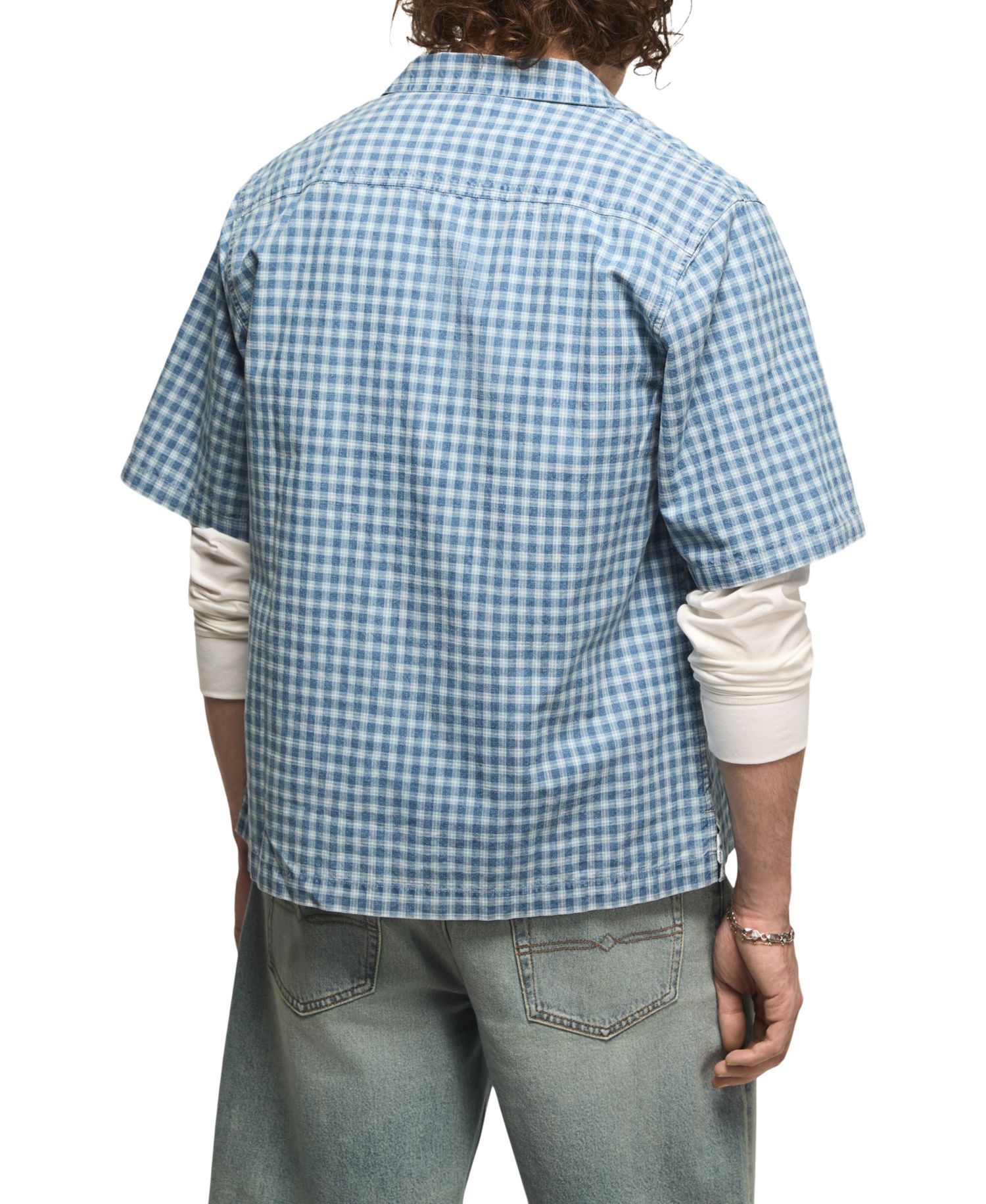 Men’s Boxy Gingham Camp Collar Shirt