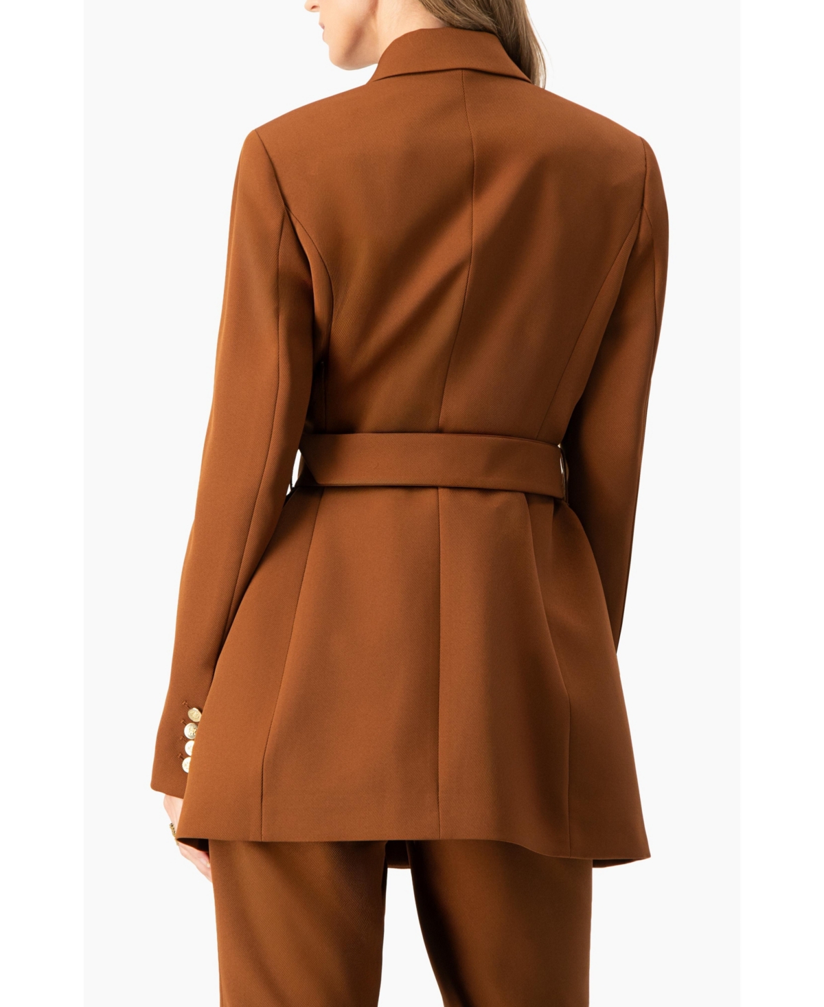 Ivonne Women's Double-Breasted Wrap Blazer with Waist Tie