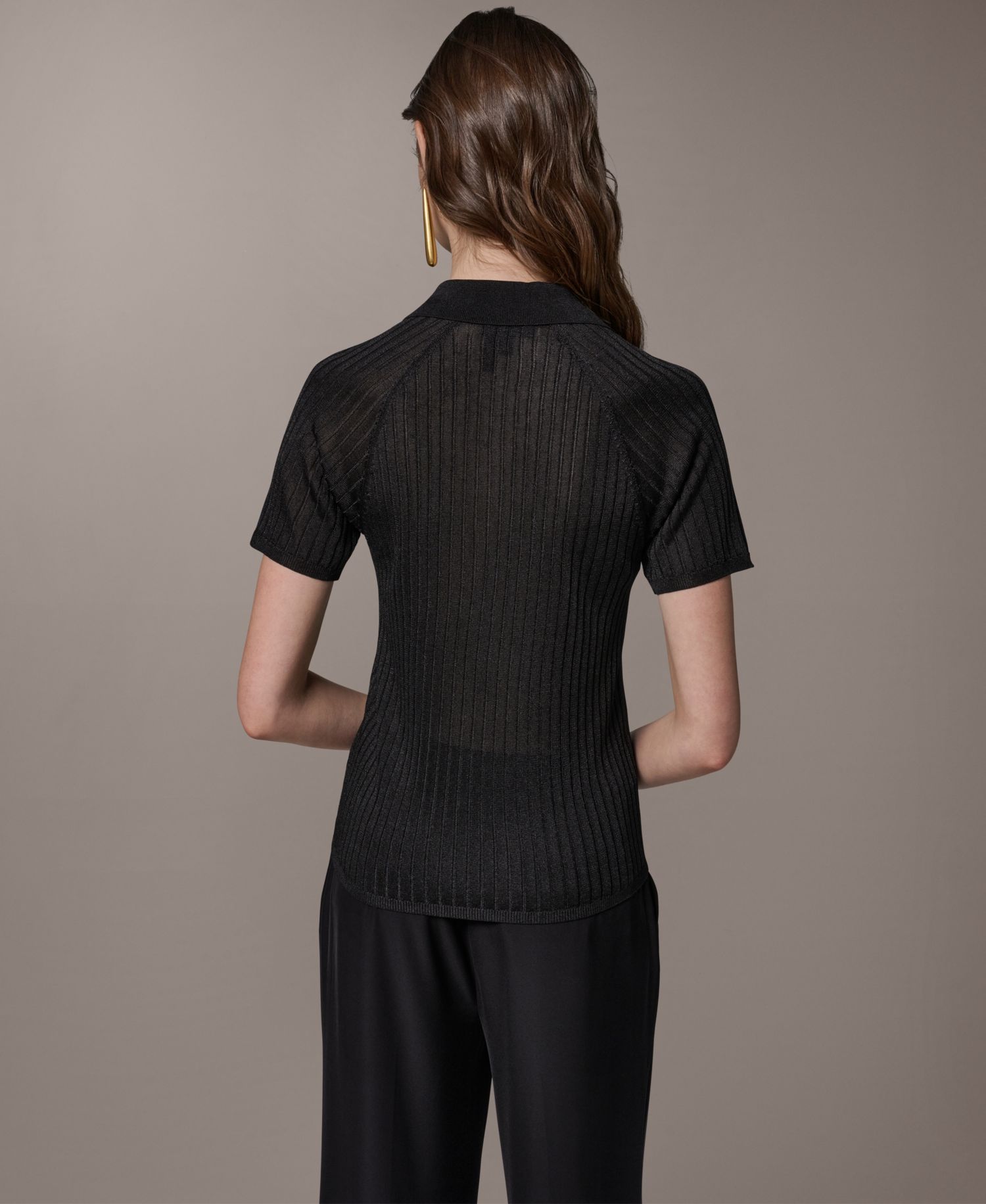 Women's Short-Sleeve Polo Sweater
