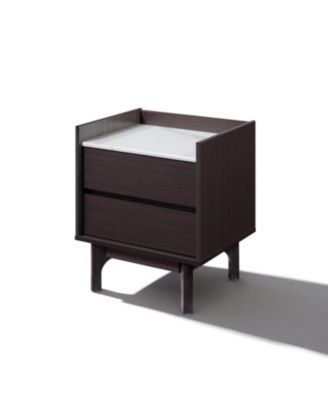Modern Nightstand with Faux Marble Top, Bediside Table with Drawer