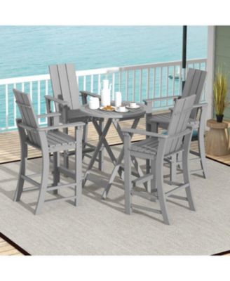 Outdoor Adirondack Bar Height Chair with Ergonomic Back