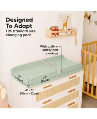 2-Pack Soothe Waterproof Changing Pad Covers for Boy, Girl, 32x16 Soft Cotton Baby Changing Table Pad Cover