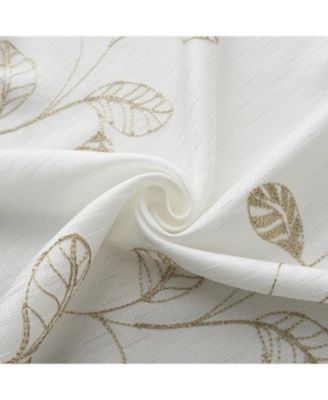 100% Polyester 140 GSM Reed Embroidered Grommet Curtain Panel