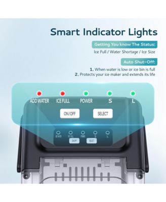 8.5 in. 26 lb. Bullet Ice Portable Countertop Ice Maker in Black with Auto-Cleaning