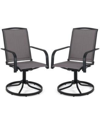 Patio Swivel Chair Set of 2 with High Back and Ventilated Seat