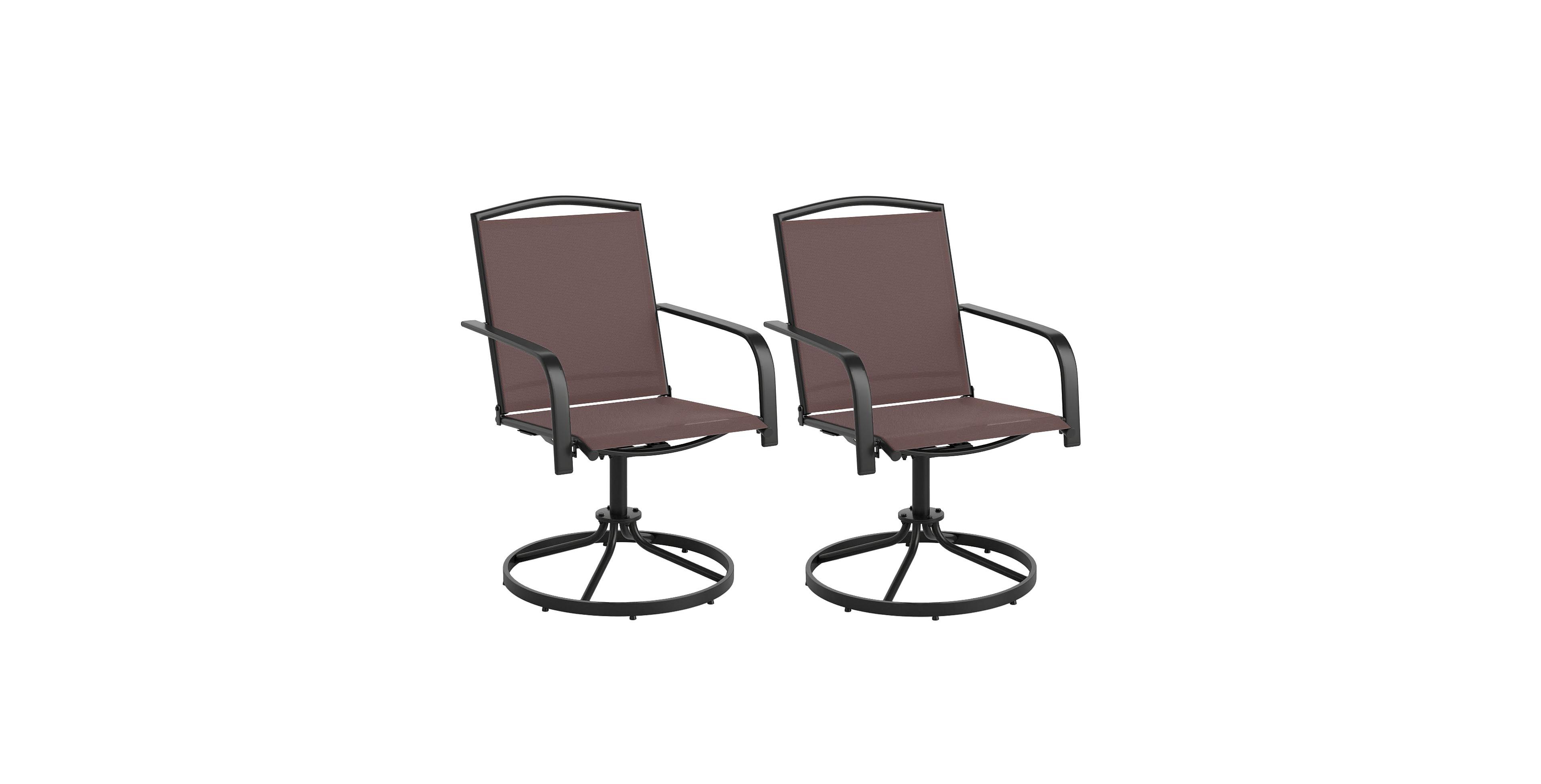 Slickblue Patio Swivel Chair Set of 2 with High Back and Breathable Seating