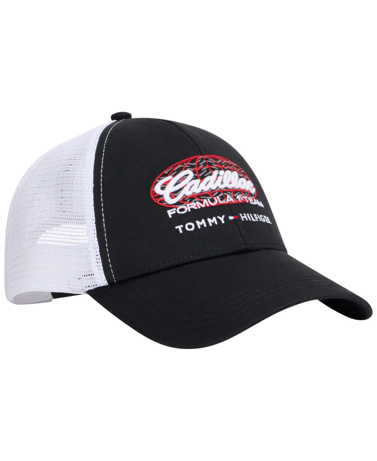 Мужская кепка Tommy Hilfiger x Cadillac F1® Script Trucker, цвет: Чёрный / Оптический белый — фото 1