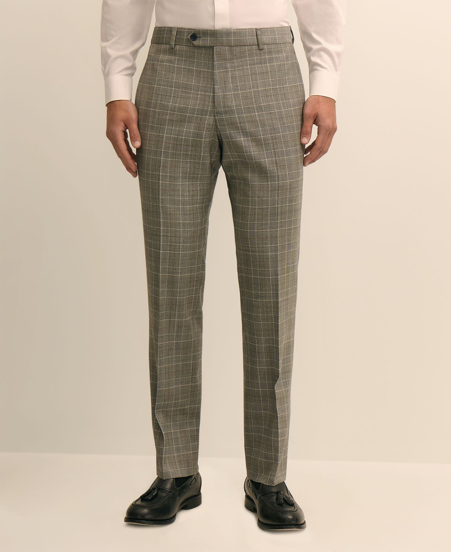 Мужские брюки Brooks Brothers Stretch Classic-Fit Suit Trousers, цвет: Светлый серый — фото 1