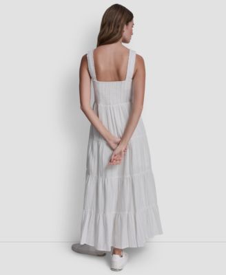 Women's Tiered Tank Square Neck Maxi Dress